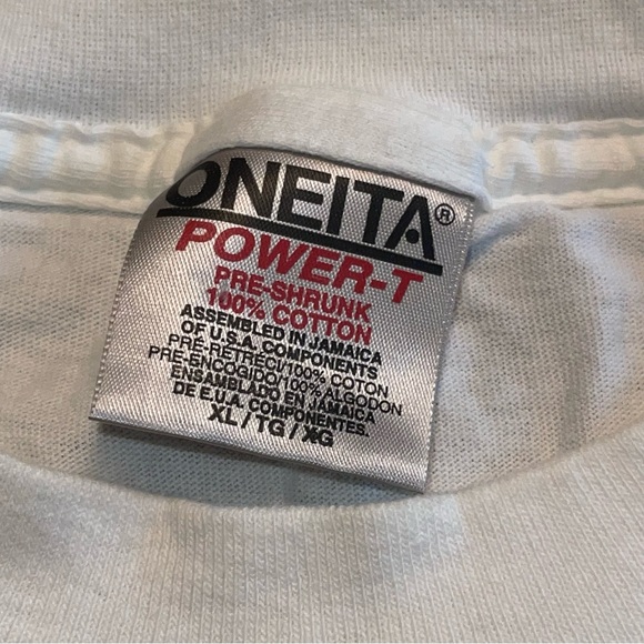 Oneita Men’s Three Stooges Vintage Size XL White Black Pre-Shrunk 100% Cotton - Picture 3 of 5